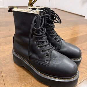 Dr. Martens Black Leather Platform Boots